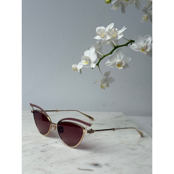 NEW Valentino V-Glassliner VLS118-C Gold Cat Eye Sunglasses - Picture 5 of 10